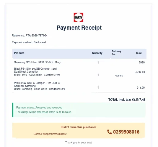 Payment Receipt