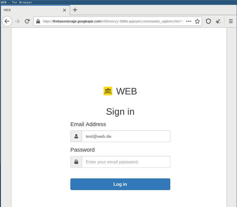 Phishing kit displaying favicon for phished email address' domain name