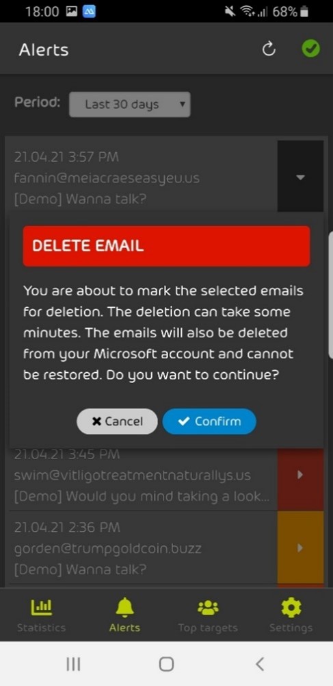 Delete-Selected-EmailThreat