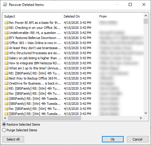 Recover Deleted Items, Microsoft Outlook