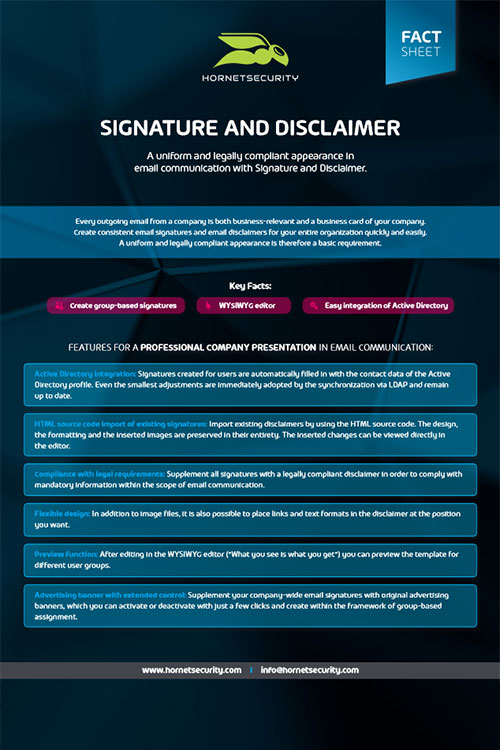 Fact Sheet Signature and Disclaimer