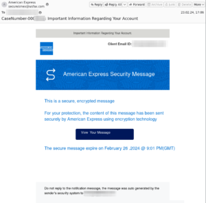American Express - real life phishing