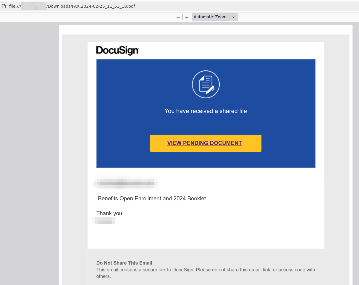DocuSign phishing 1